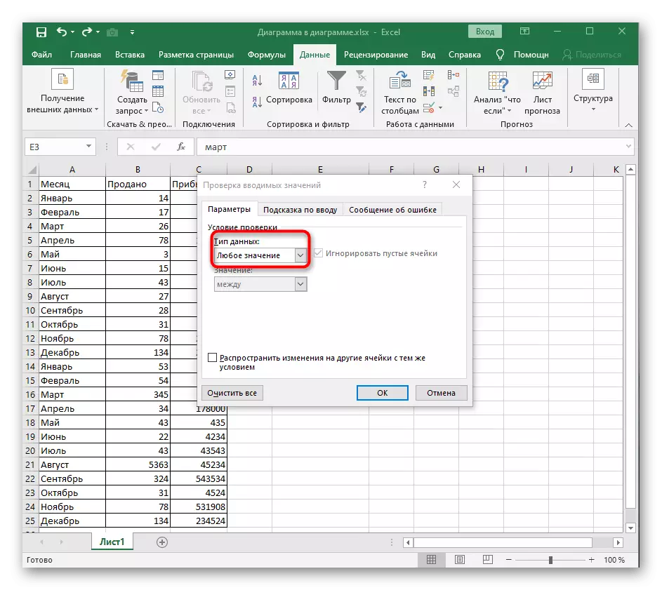Duke aplikuar një format të ri qelizor për të hequr listën e drop-down në Excel