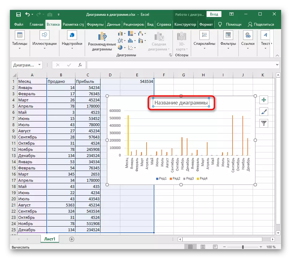 Промяна на името на графиката на колоната, когато го редактирате в Excel