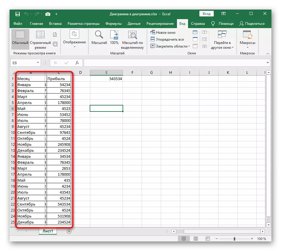 Pomaknite list s desne strane da biste provjerili pričvršćivanje prvog stupca u Excelu