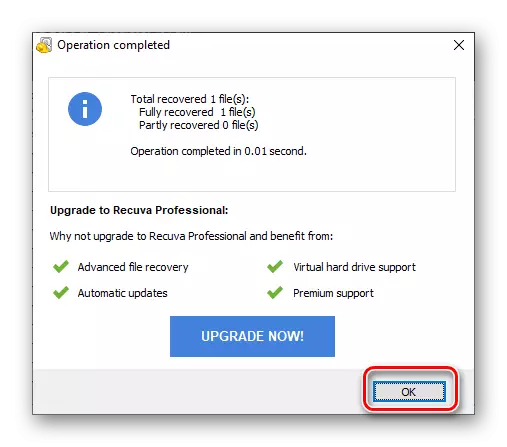 Kompletné obnovenie údajov v programe Recuva na obnovenie záložiek v prehliadači Google Chrome na PC