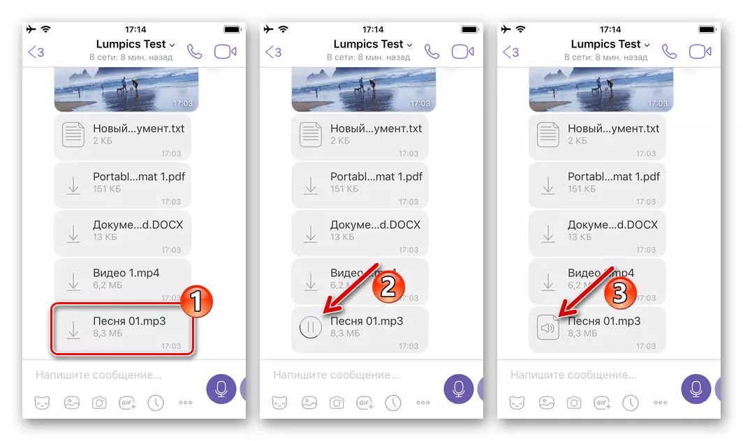 IOS үчүн Viber - Файлды iPhone Эстутумга жүктөө