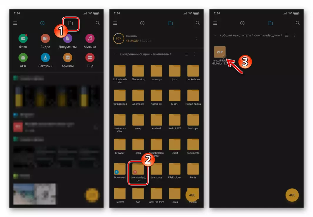Xiaomi Miui - Folder nedladdad_rom i smarttelefonens interna minne