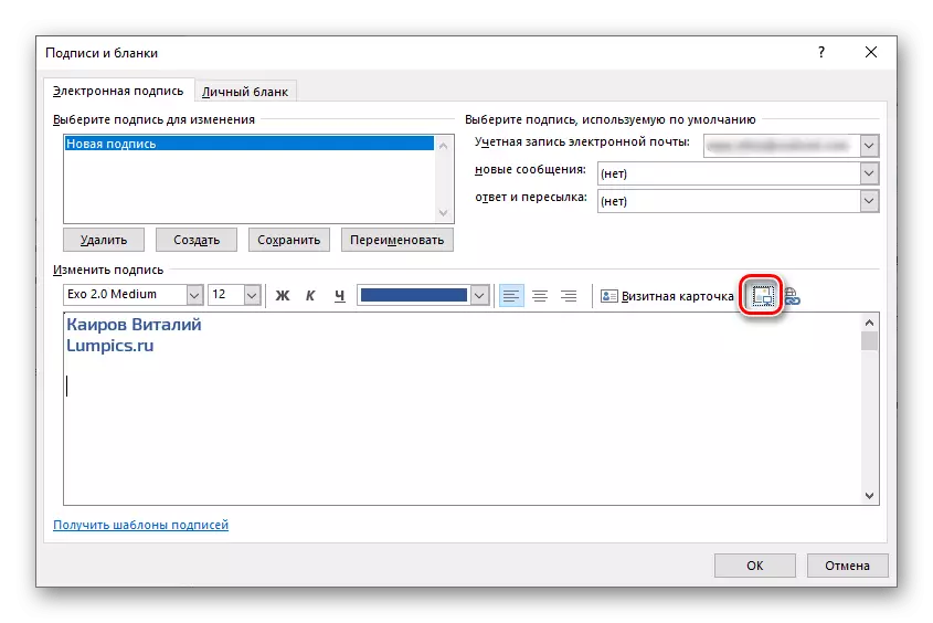 Tambahkan tombol gambar ke tanda tangan di Microsoft Outlook untuk PC