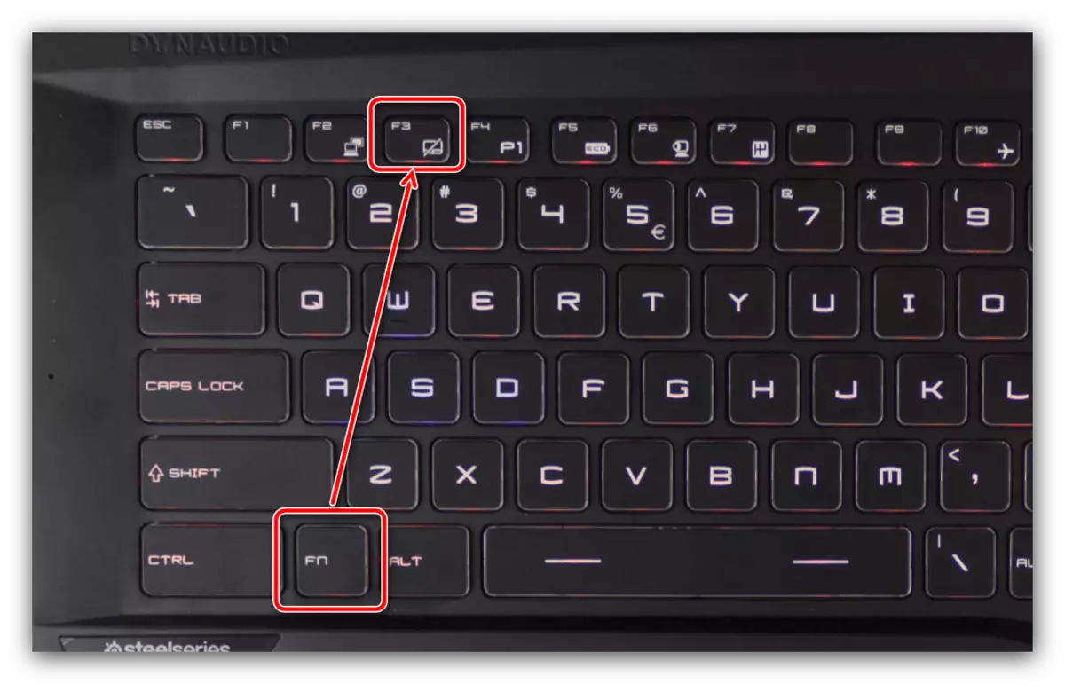Përdorni kombinimin kyç për të fikur touchpad në laptopë MSI