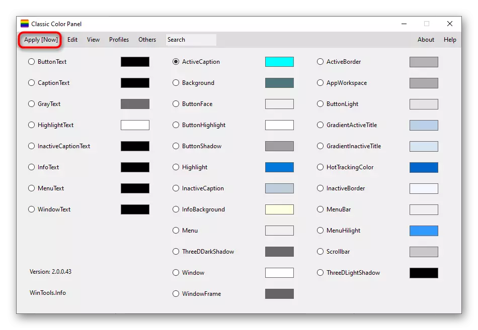Aplique los cambios en el color de la ventana a través de un programa adicional en Windows 10