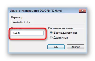 Mengubah nilai-nilai kunci untuk pengaturan warna jendela manual di Windows 7