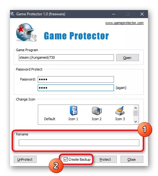Spēja mainīt izpildāmā faila nosaukumu, kad aizsargātas Windows Protector programmā Windows 10