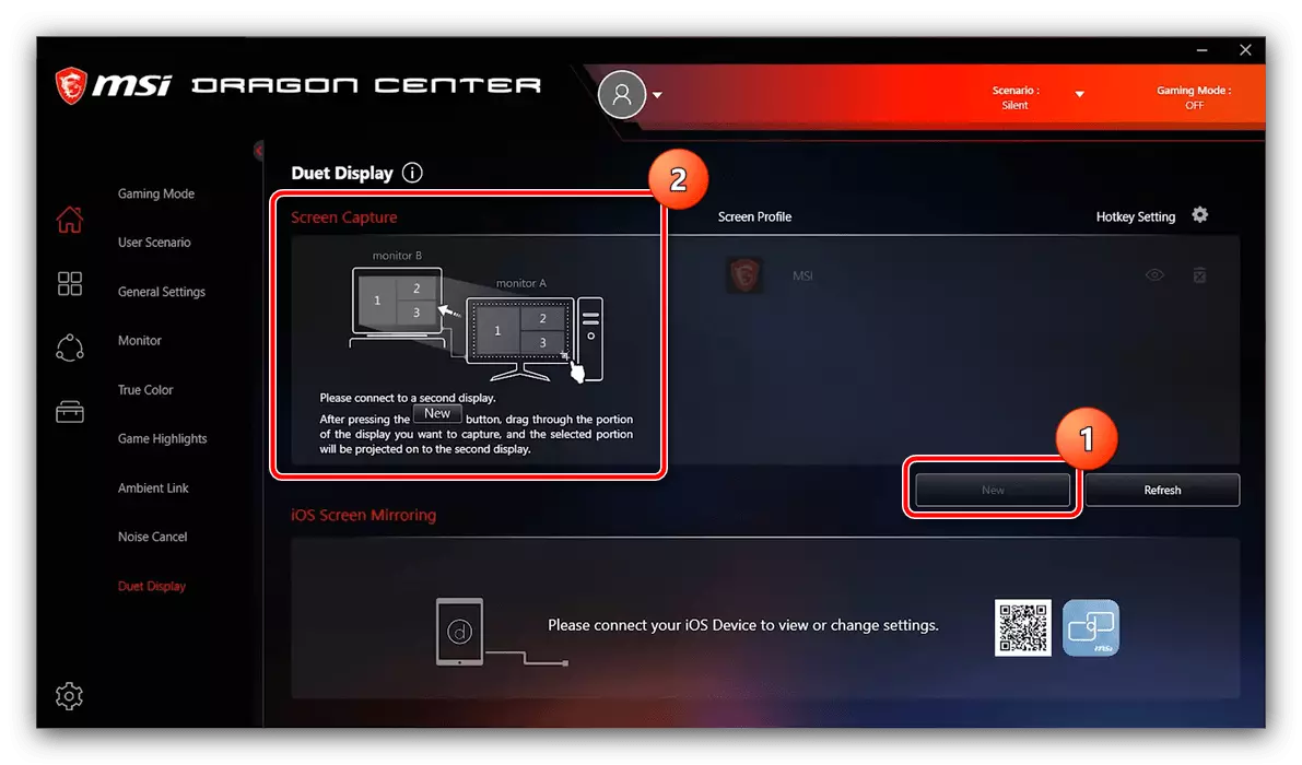 Aktivacija drugog zaslona za konfiguriranje MSI Dragon Centra