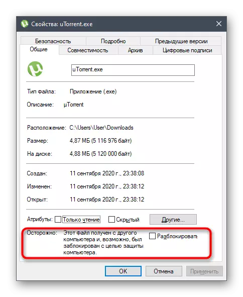Windows 10 uTorrent installer kilidi onun xassələri vasitəsilə aradan