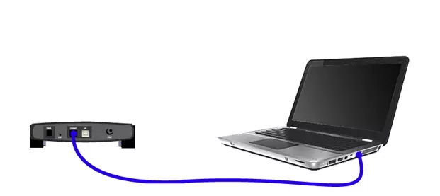 Konektanta router per lan-kablo por agordi Wi-Fi