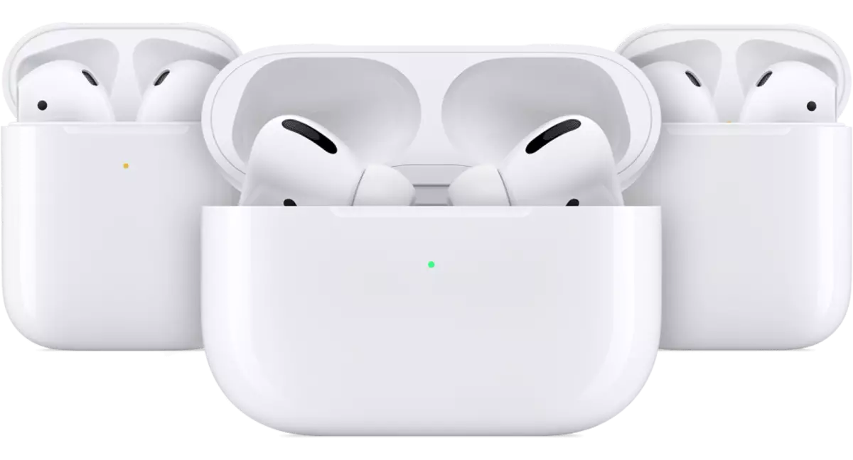 Location of status indicator on different models of Airpods headphones