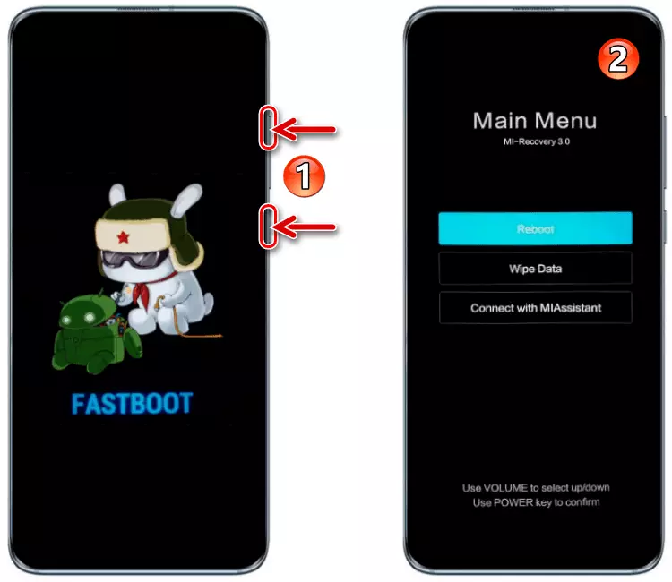 Xiaomi Fastboot Exit mode sa pagbawi gamit ang mga pindutan ng hardware