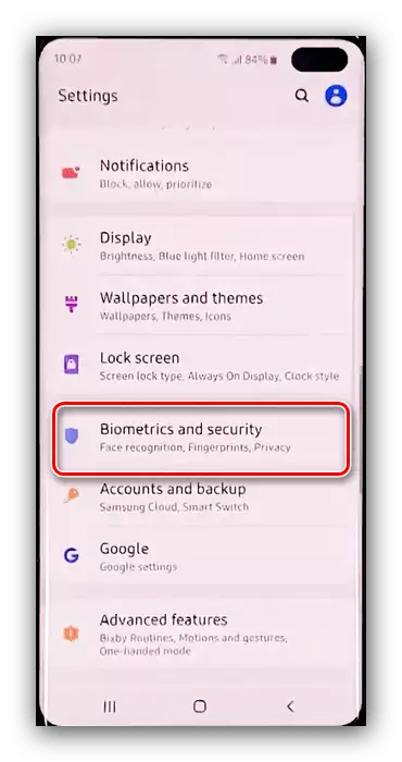 Apri le impostazioni per nascondere le applicazioni su Samsung Android utilizzando la cartella Secure
