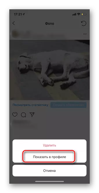 Menekan Show di profil untuk mengembalikan posting arsip mereka di versi seluler Instagram