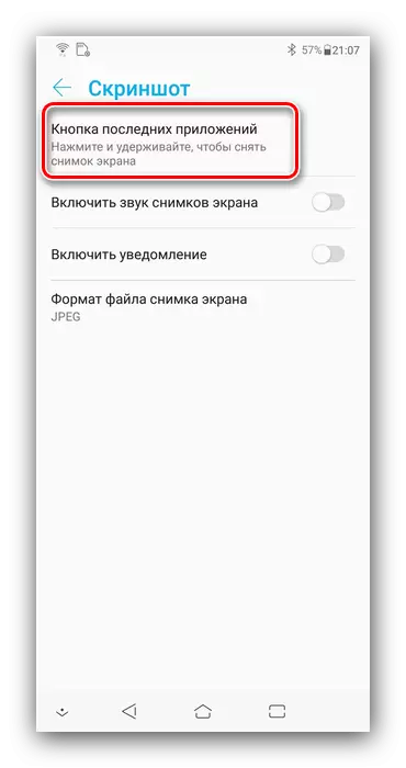 Abilita l'opzione di creare screenshot su smartphone ASUS tramite il pulsante di applicazione recente