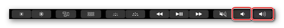 Control de volumen en el teclado de MacBook.