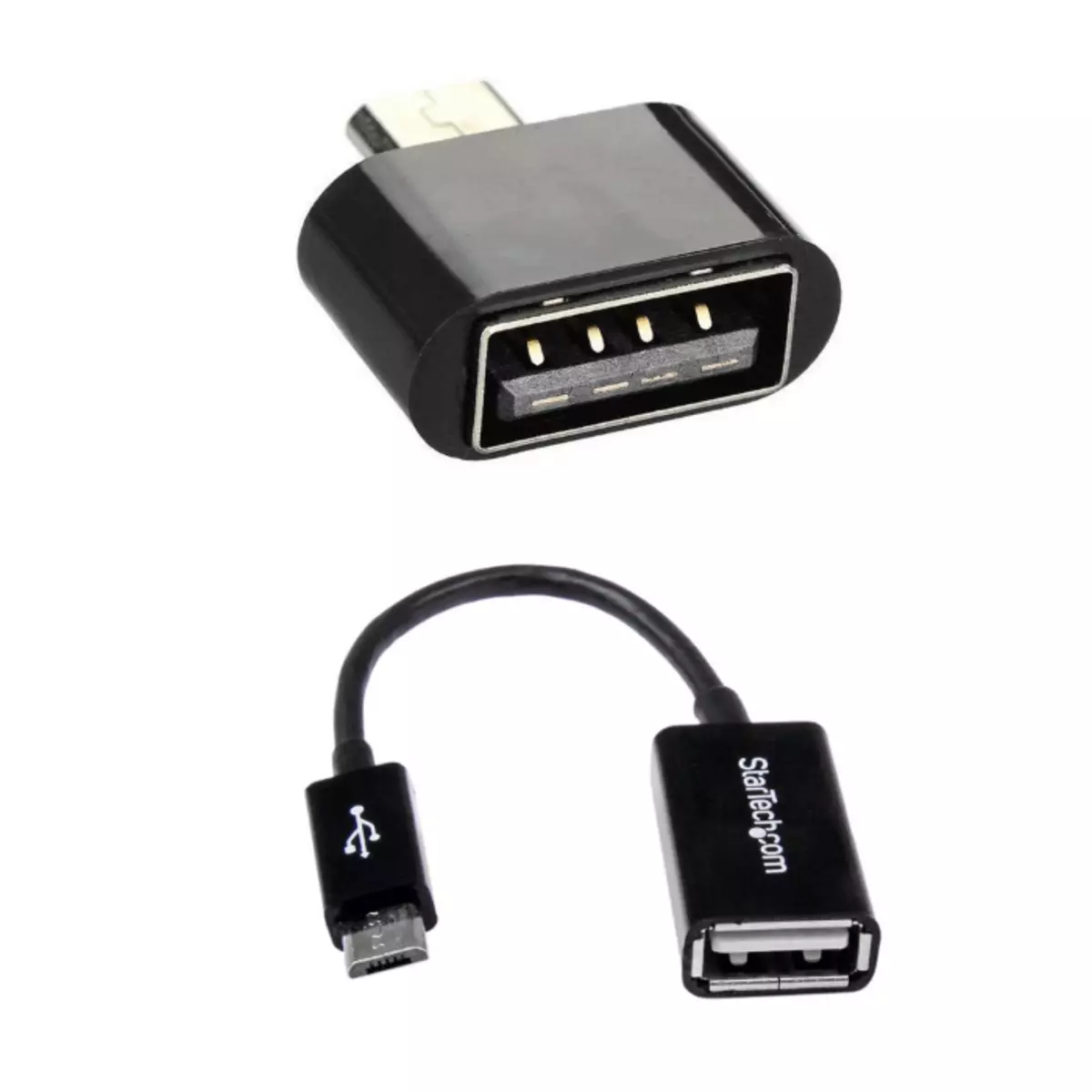 USB OTG adapters para sa pagtatakda ng wired gamepad sa Android.
