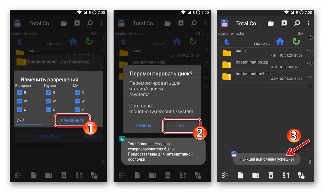 Total Commander untuk Android - Menyelesaikan Pengaturan Hak Akses 777 ke file atau folder