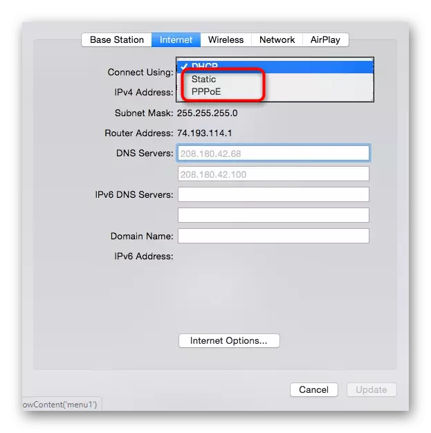 Seleccione el recibo de la red de la red del proveedor a través de la aplicación mientras configura el enrutador de Apple