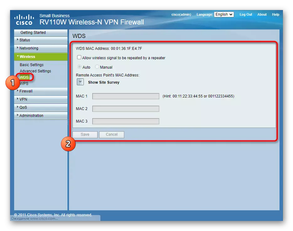Konfigurere et trådløst nettverk i repeatermodus via Cisco webgrensesnitt