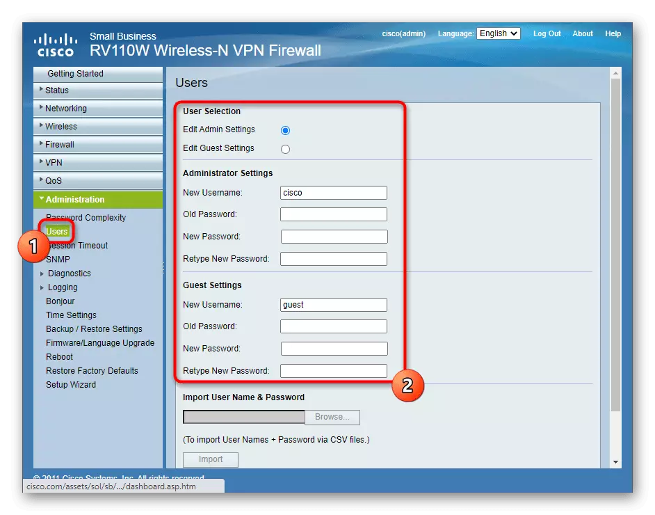 Configurar usuarios a través da interface web de Cisco Router