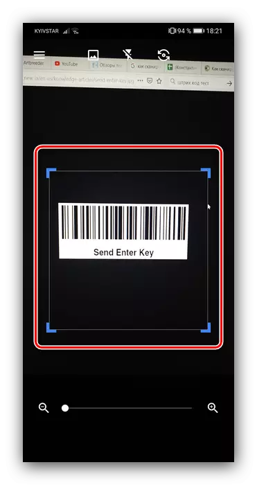 Ang proseso sa pag-scan sa barcode sa Android QR Scanner