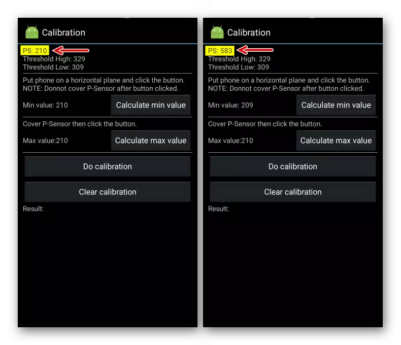 Kontrolearje de approx-sensor yn it yngenieur-menu op Android