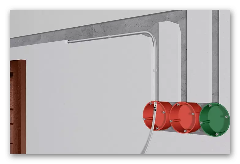Một ví dụ về sợi nối dây đến ổ cắm điện trên tường