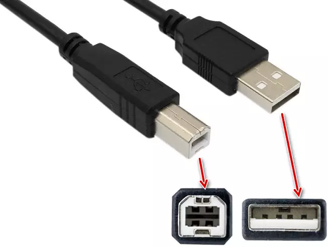USB AM-BMケーブルを用いてコンピュータまたはラップトップにスキャナを接続します
