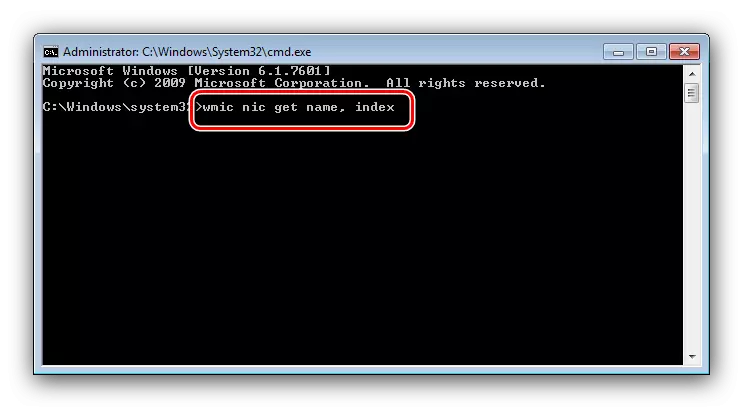 Ingrese el comando Definición para habilitar el adaptador de red en Windows 7 a través de la línea de comandos