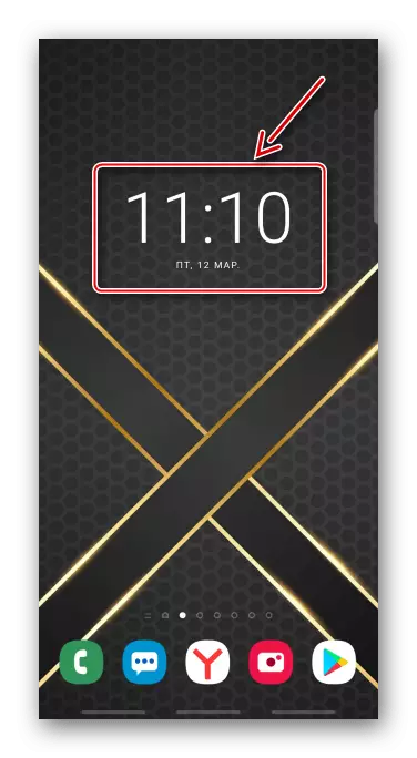 Google Clock-oanfraach rinne mei widget op apparaat mei Android