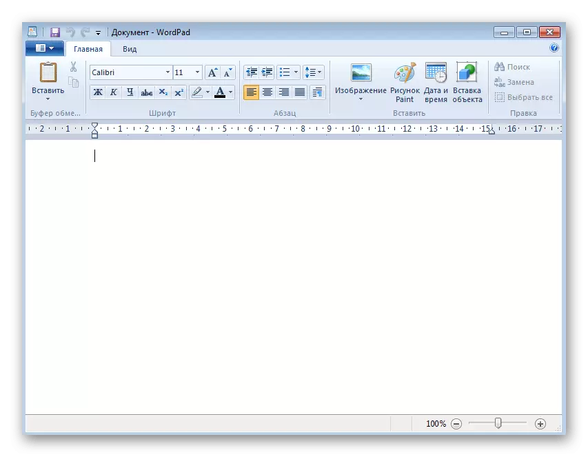 Pomocí standardního textového editoru pro vytvoření dokumentu v systému Windows 7