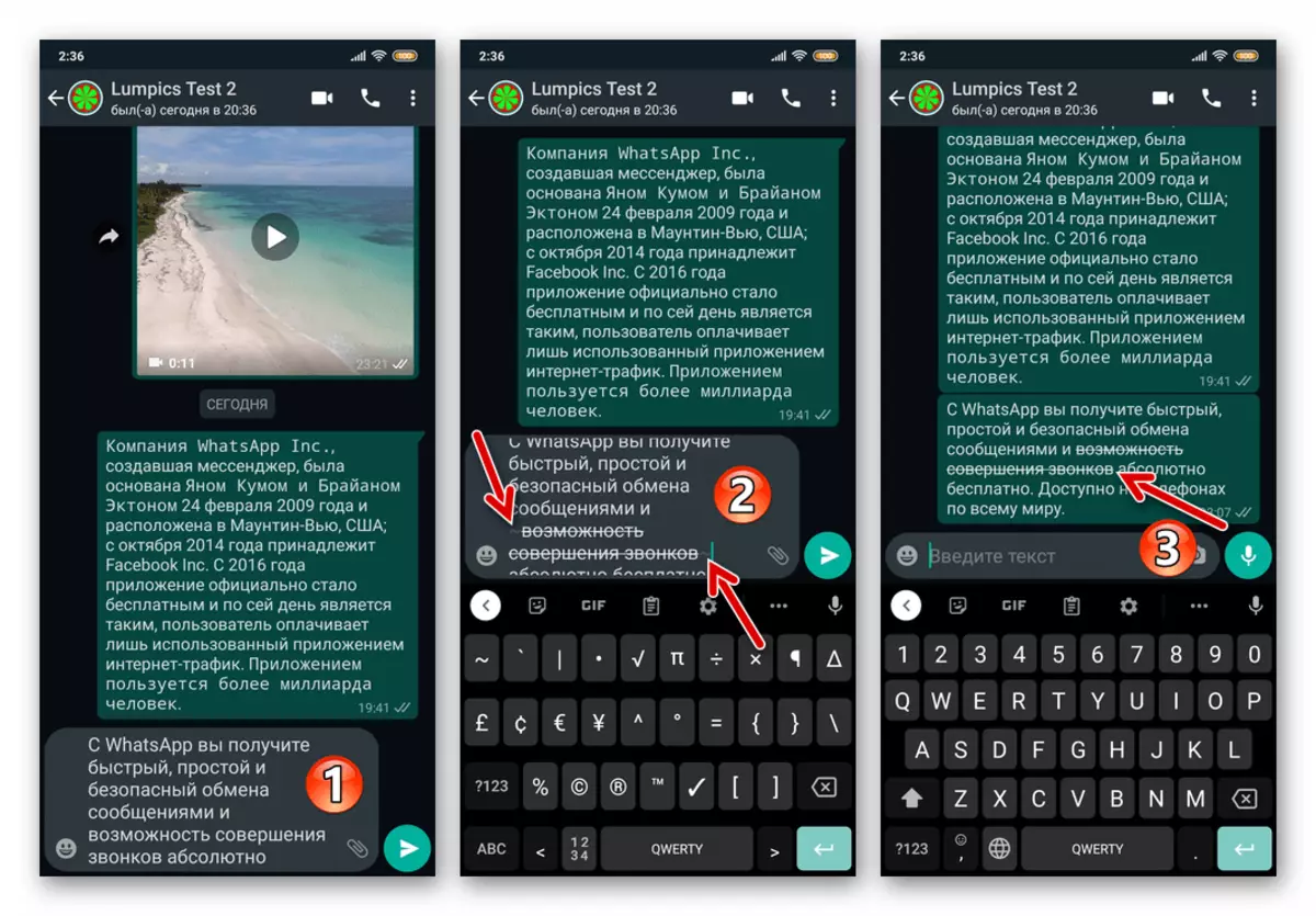 WhatsApp Hoe een bericht in Messenger Crossed Lettertype te schrijven