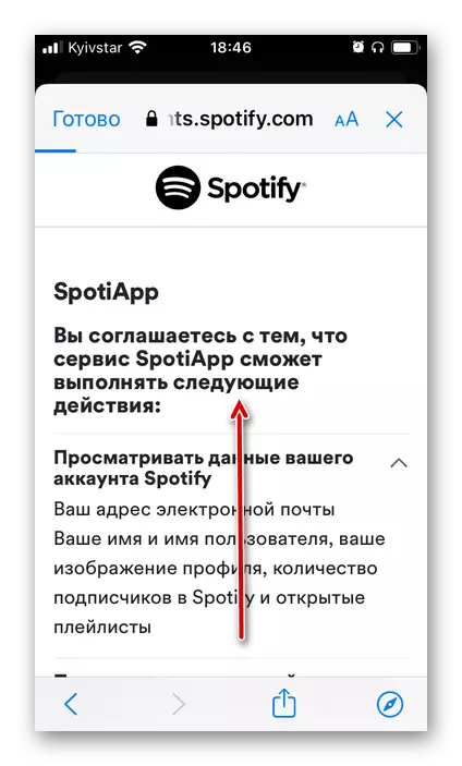 Tilladelser, der anmodes om i Spotify Application Spotiapp på iPhone og Android