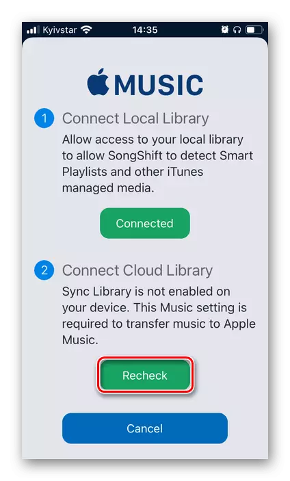 Új kapcsolat az Apple Music Songshift alkalmazásban, hogy zenét továbbítson a Spotify-ben az iPhone-on