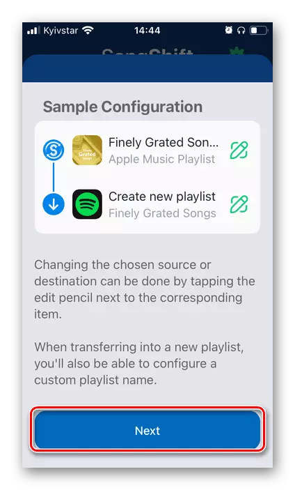მიიღეთ გამოიყენოთ SongShift განაცხადის გადარიცხვა მუსიკა Apple მუსიკა Spotify on iPhone