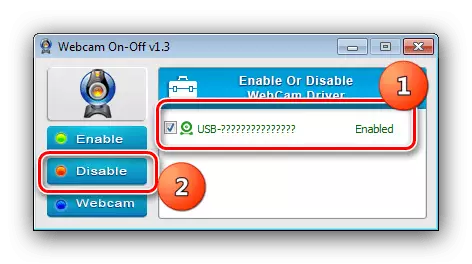 Realice unha acción para desactivar a webcams en Windows 7 a través da webcam en liña