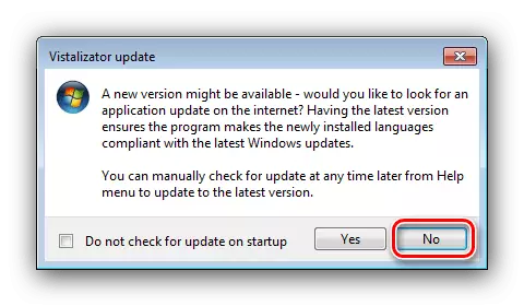拒絕通過Vistalizator接收更新Windows 7中語言的更新實用程序