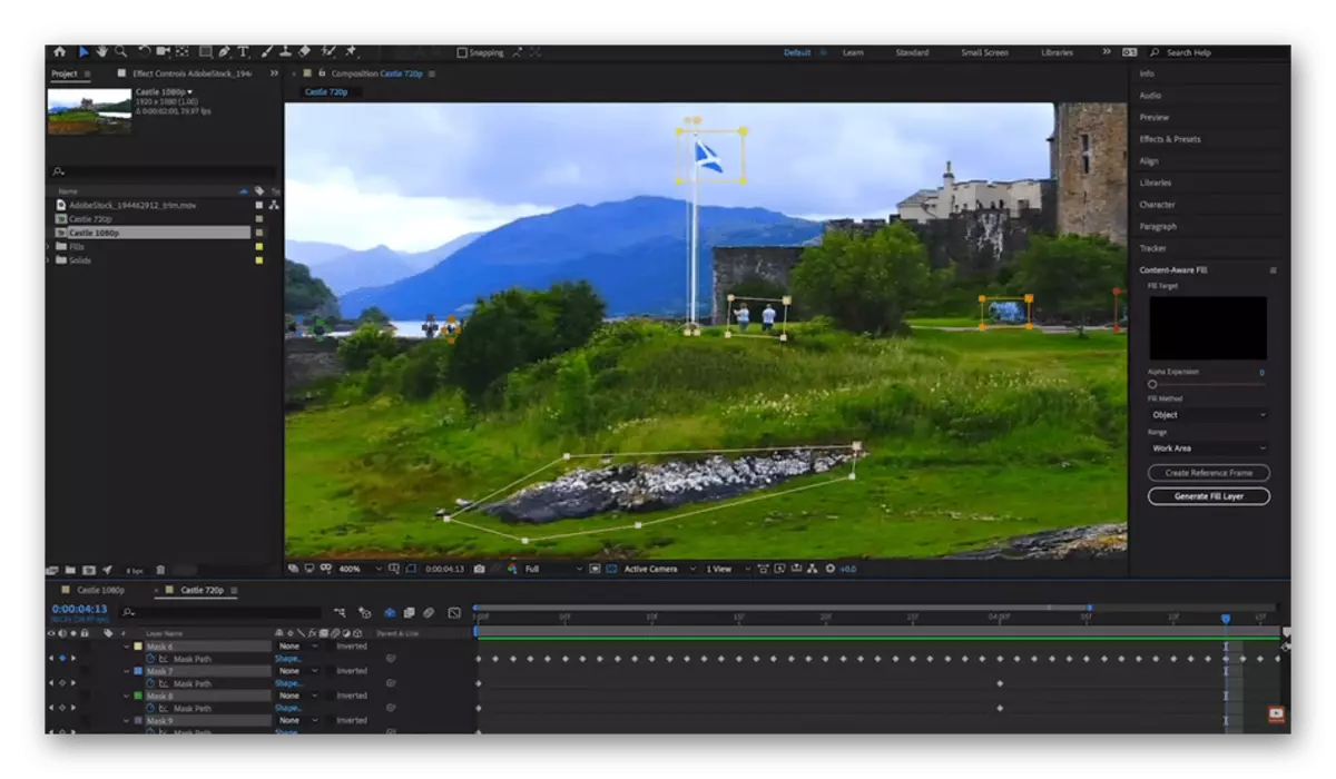 Werk in Adobe After Effects-software