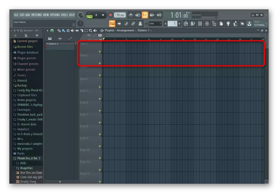 Overlay musiek musiek deur die playlist FL Studio program