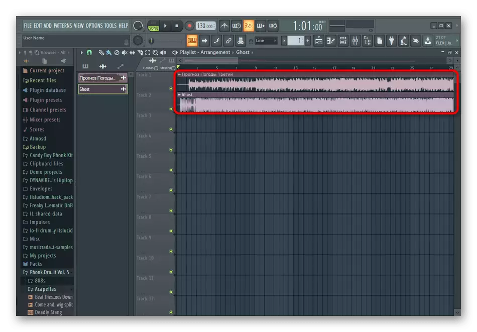 Musiikin sijainnin määrittäminen FL Studio -ohjelmassa