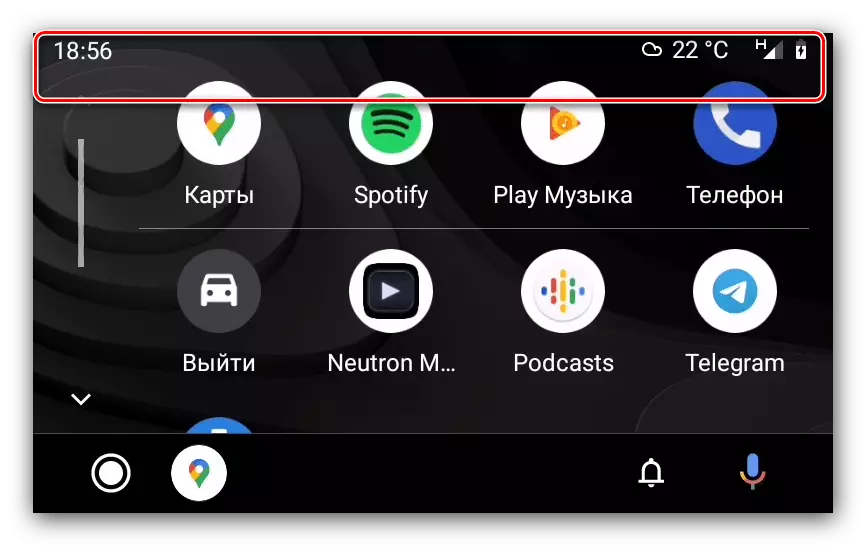 Glavna ploča na glavi za korištenje Android Auto