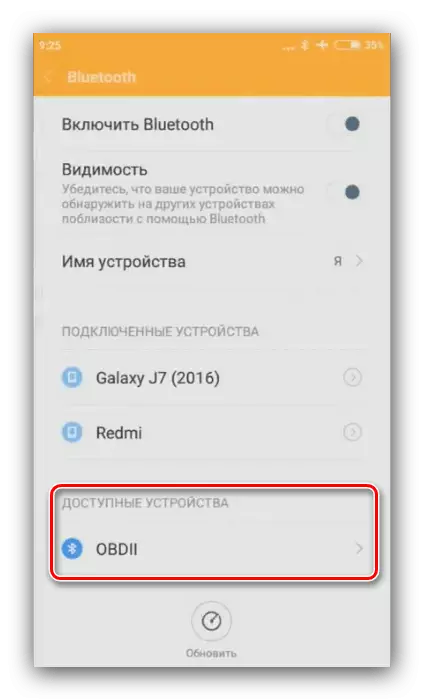 Gjeni pajisjen e dëshiruar dhe lidhni nëpërmjet Bluetooth për të përdorur ELM327 në Android