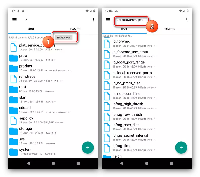 Shkoni në direktorinë e dëshiruar për të ndryshuar TTL në Android në Manual Mode përmes Root Explorer