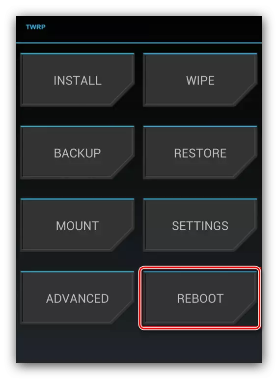 Options for rebooting Android without buttons using the recovery TWRP