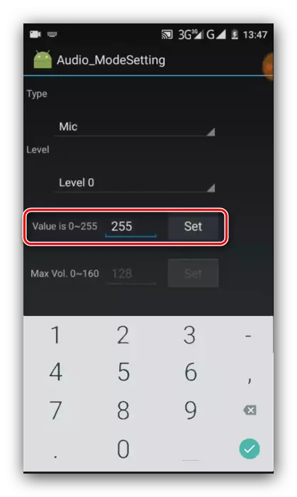 Activation de l'appareil dans le menu Engineering pour allumer le microphone sur Android