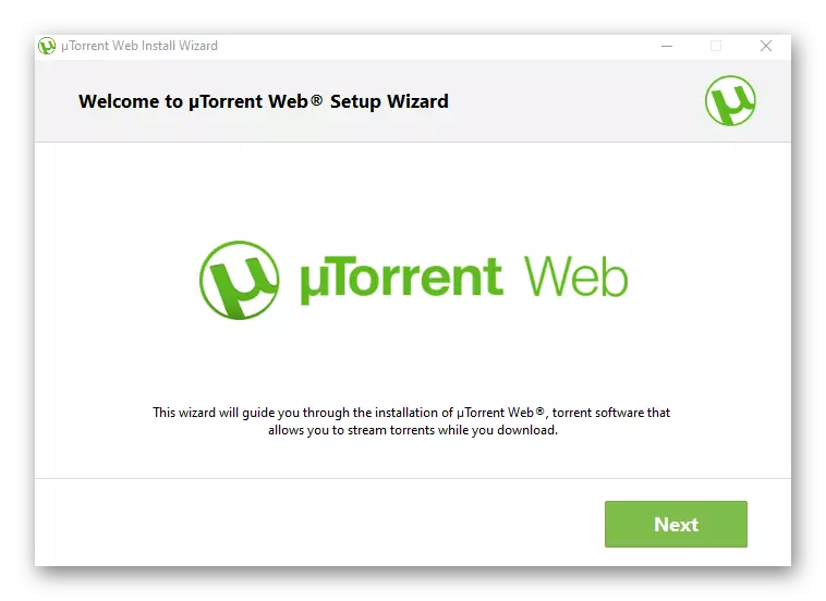 Simula sa uTorrent web installer para sa Windows 10 pagkatapos mag-download mula sa opisyal na site