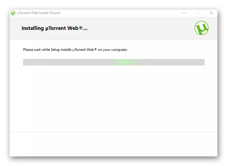 Esperando la finalización del programa web de uTorrent para Windows 10