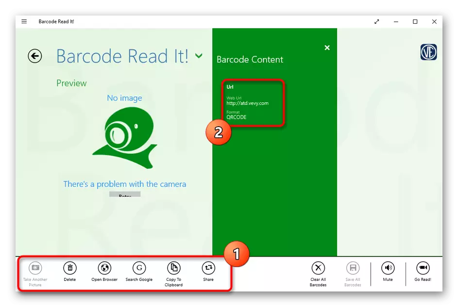 Uspešna koda za skeniranje prek PARCODE READ IT PROGRAM! V operacijskem sistemu Windows 10.
