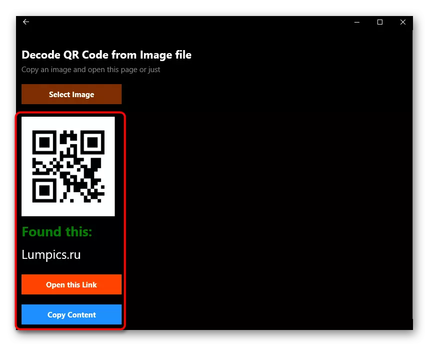 Suksesvolle scan kode via QR-kode vir Windows 10 in Windows 10